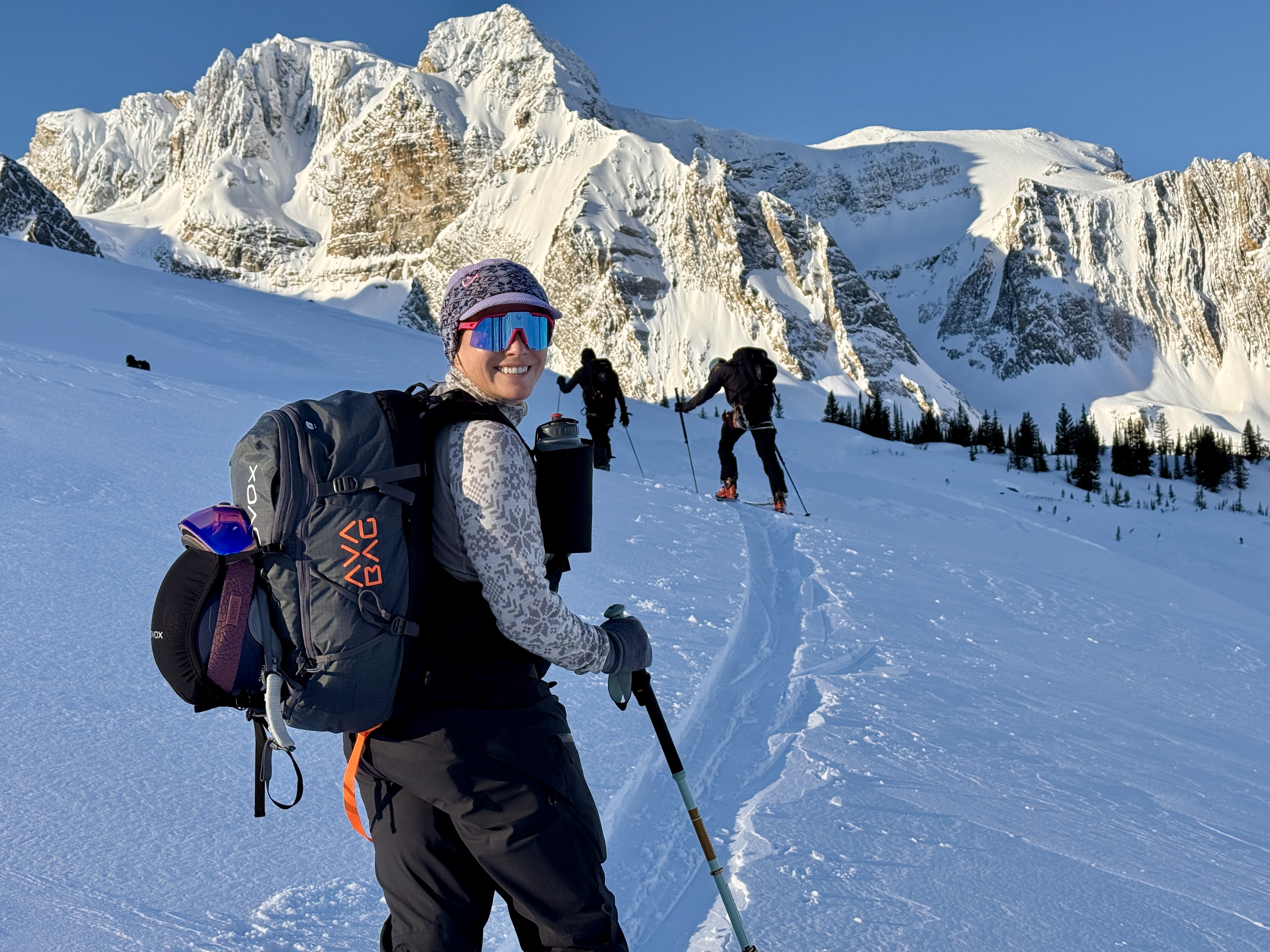 Ski touring in the mountains